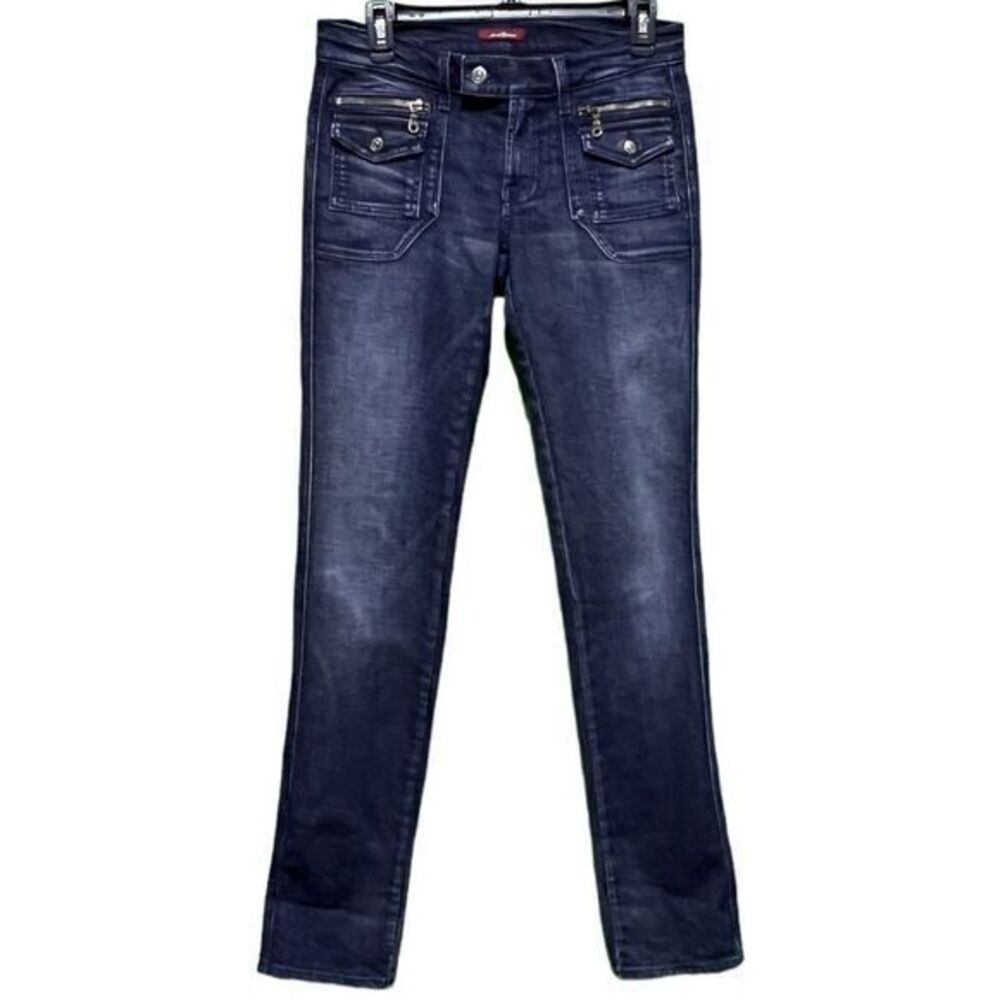 7‎ for All Mankind Women's Jeans Straight Leg Low Rise Zip Pockets Blue Size 27